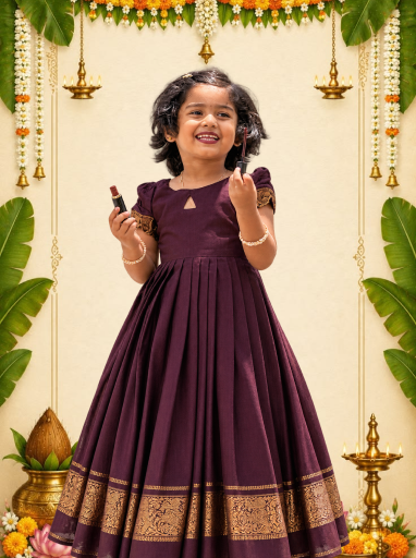 Kaviyam - Coffee Brown Cotton Maxi - SKA-2917