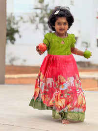 Sundari - Green and Orange (Animals) Maxi - SKA-2912