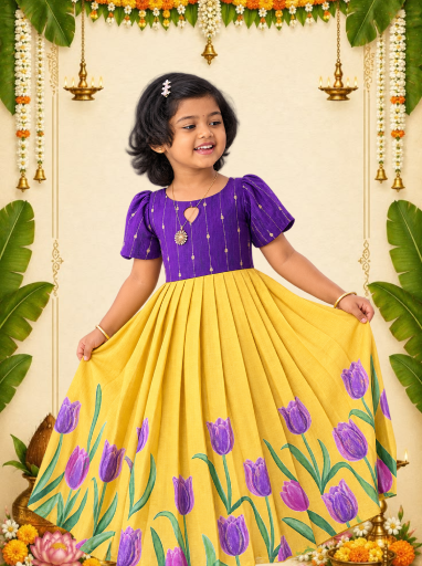 Vadamalli - Purple and Yellow Maxi - SKA-2914