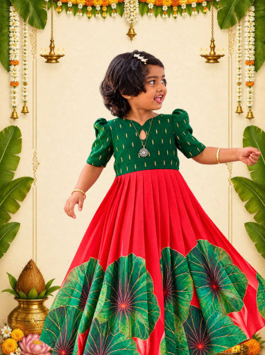 Senthamarai - Red and Green Maxi - SKA-2913