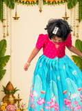 Kowshika - Pink and Blue Maxi - SKA-2911